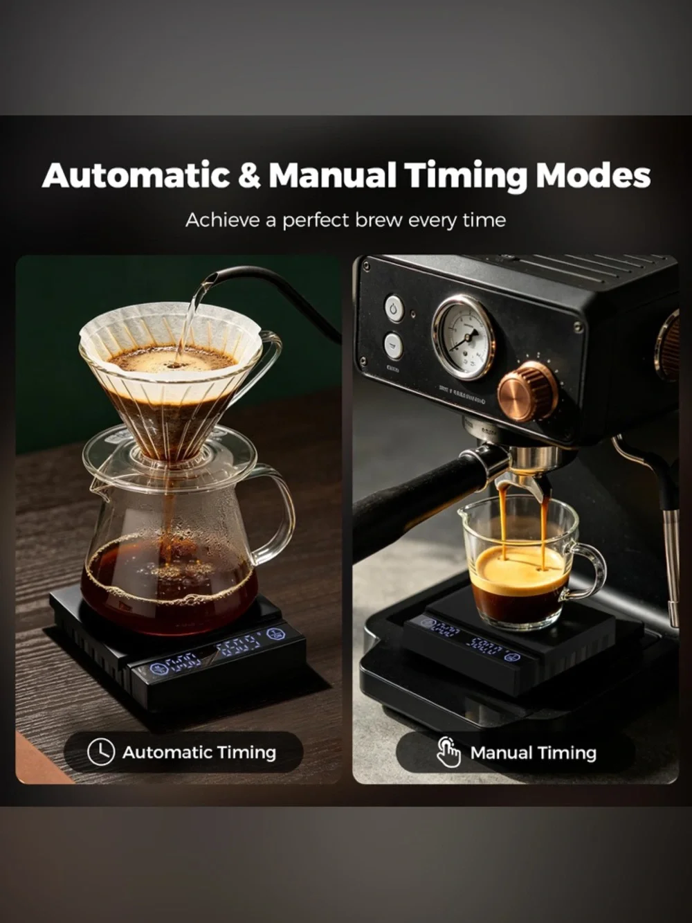 Mini Scale with Bright LED Display - Black